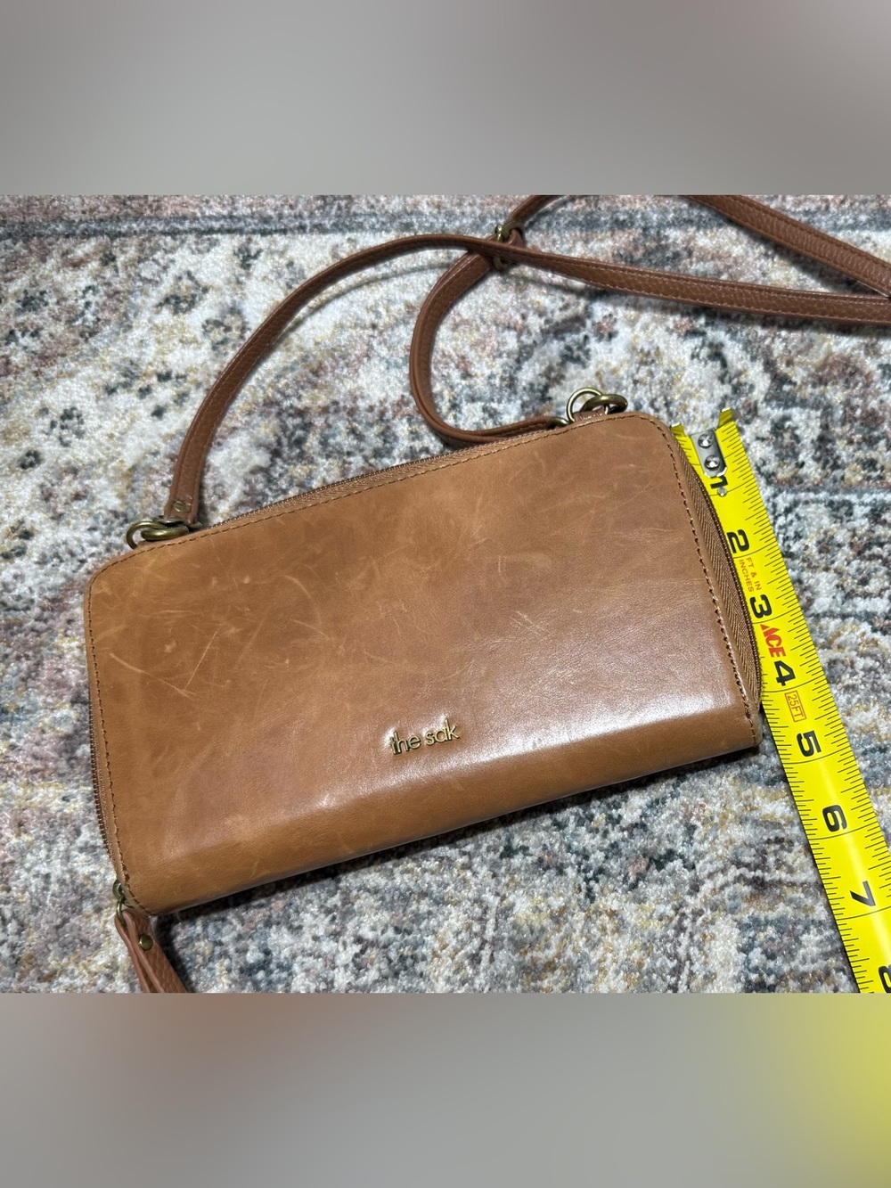The Sak Iris Embossed Leather Wallet in Cognac Brown - Picture 2 of 7